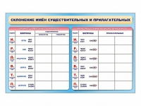 Фрагмент (демонстрационный) маркерный (двухсторонний) "Склонение имен существительных и прилагательных" - «globural.ru» - Туймазы