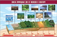 Таблица демонстрационная "Смена природных зон от полюсов к экватору" (винил 70x100) - «globural.ru» - Туймазы