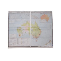 Учебная карта "Австралия и Новая Зеландия" (экономическая) 1100*1340 мм (матовое, 2-стороннее лам.) - «globural.ru» - Туймазы