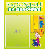 Стенд "Список детей на шкафчики" №5 - «globural.ru» - Туймазы